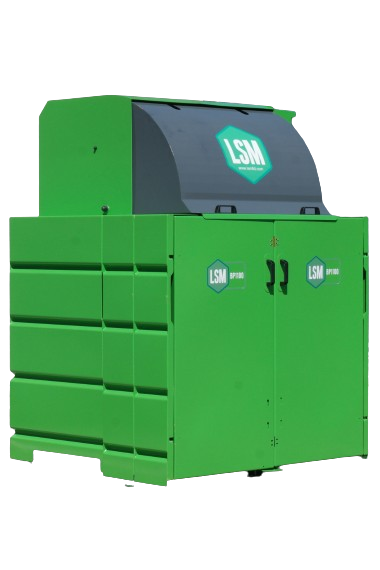 LSM Bin Maximiser 1100 literes zárt kukatömörítő zárt állapotban